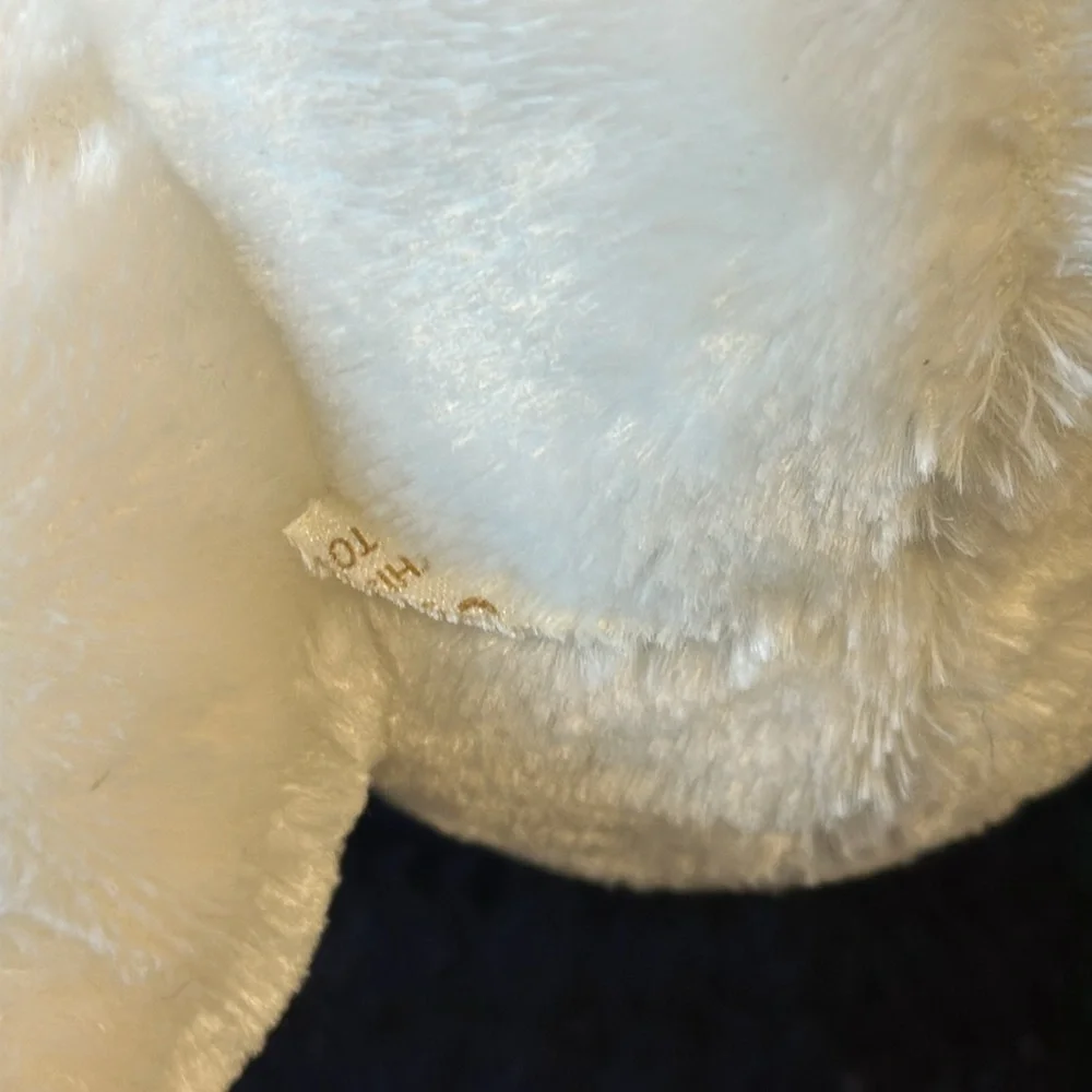 Vintage Dan Dee Rare Victorian White Teddy Bear‎ with Light Blue Velvet Hat 13
